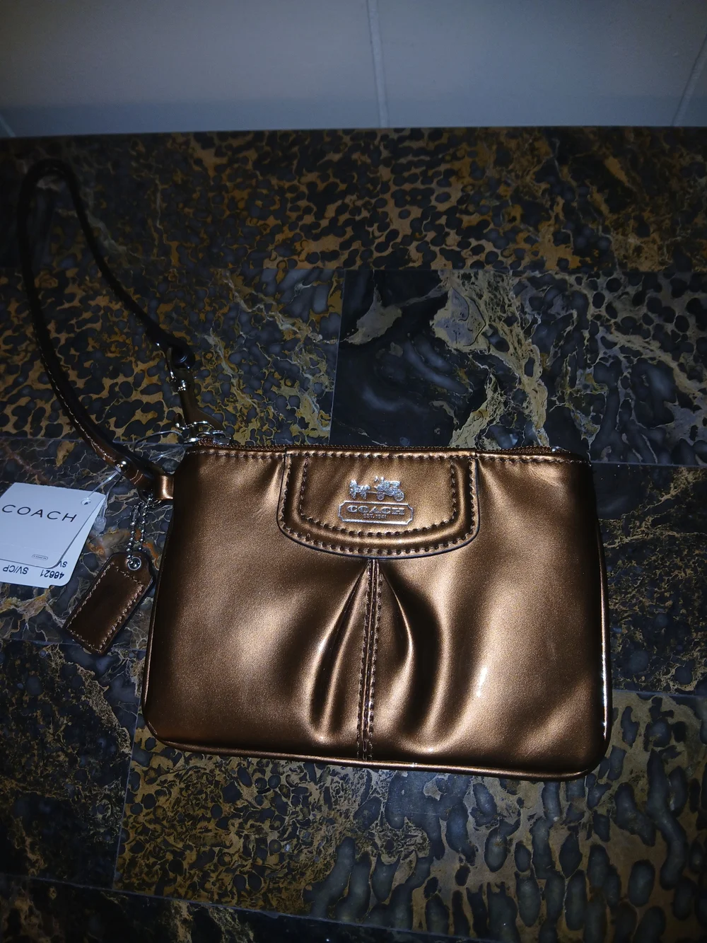 Coach Metallic Bronze Wristlet